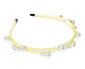 Inc Gold-Tone Imitation Pearl Satin-Wrapped Double-Row Headband by Vanessa Jane