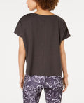 Ideology Womens Cropped T-Shirt, Charcoal Heather, Size Small by Vanessa Jane