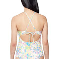 Jessica Simpson Womens Stretch Cross-Back Deep V-Neck Tie Tankini Top by Vanessa Jane