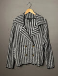 RACHEL ZOE Womens Black White Soft Sweater Blazer, Size Medium by Vanessa Jane