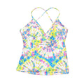 Jessica Simpson Womens Stretch Cross-Back Deep V-Neck Tie Tankini Top by Vanessa Jane