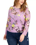 Love Fire Trendy Plus Size Long-Sleeved Printed Mesh Top by Vanessa Jane