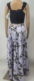 Speechless Juniors Floral High-Low Skirt Set, Purple/Blue Size 5 by Vanessa Jane