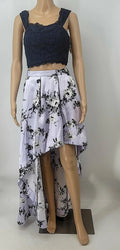 Speechless Juniors Floral High-Low Skirt Set, Purple/Blue Size 5 by Vanessa Jane