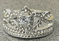 Charter Club Fine Silver Plate Crystal Crown Ring, Size 6 by Vanessa Jane