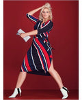 I.n.c. Women's Plus Size Striped Faux-Wrap Dress by Vanessa Jane