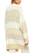 Free People Womens Beige Striped Open Cardigan Sweater, Medium by Vanessa Jane