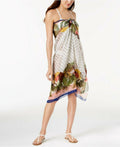 INC International Concepts Tropical Stripe Scarf Wrap & Cover-Up Pareo Peach by Vanessa Jane
