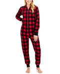 Family Pajamas Matching Womens 1-PC. Red Check Printed Family Pajamas by Vanessa Jane