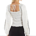 Free People Maggie Embroidered Long Sleeve Top in Ivory, Size Large by Vanessa Jane