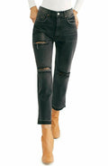 Free People Womens Lita Crop Straight Leg High Rise Denim Jeans, Size 28 by Vanessa Jane