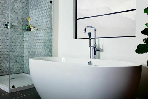 Miseno MTF194 Floor Mounted Tub Filler with 1.8 GPM Hand Shower Integrated Valve by Vanessa Jane