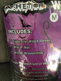 Poshetion Light-Up Witch Costume Dress Hat Broom Size M Child Medium by Deal US