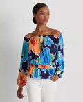 Ralph Lauren Floral Womens Multicolor Ruffle Peplum Off the Shoulder top, size M by Vanessa Jane