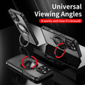 Rotatable Ring Stand Shockproof Case for iPhone 17 Pro Max Air 16 15 14 13 12 11 Black by Merch Section