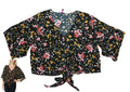 Polly & Esther Juniors Oversized Tie-Front Blouse by Vanessa Jane