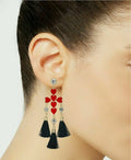 Thalia Sodi Gold-Tone Crystal, Heart Cross and Tassel Drop Earrings by Vanessa Jane
