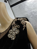 Sachin & Babi Noir Bali One-Shoulder Velvet Dress w/ Brooch, Size 8 by Vanessa Jane