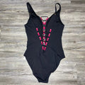 Bleu Rod Beattie James Bonded Black and Rouge One Piece, Size 4 by Vanessa Jane