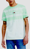 Tommy Jeans Mens Green Tie Dye Classic Fit T-Shirt, Size Medium by Vanessa Jane