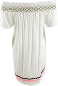Miken Juniors Embroidered Off-the-Shoulder Cover-up, Size Medium by Vanessa Jane