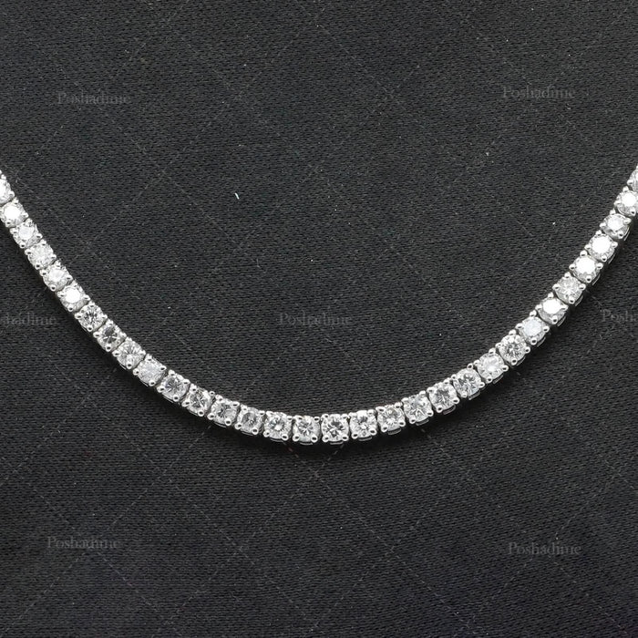 4.3CT Certified Round Lab Grown Diamond 18" Tennis Necklace Solid 14K White Gold by DailySale