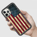 Hybrid Dual Layer Armor Case for iPhone 12 12 Pro 12 Pro Max USA Flag by Merch Section