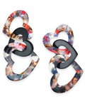 Inc Hematite-Tone and Resin Heart Linear Drop Earrings by Vanessa Jane