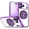 Plating Magnetic Ring Stand TPU Clear Case for iPhone 17 Pro Max 16 15 14 13 12 11