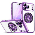 Plating Magnetic Ring Stand TPU Clear Case for iPhone 17 Pro Max 16 15 14 13 12 11 by Merch Section
