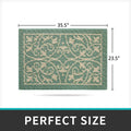 Dexi Door Mat Indoor Rugs for Entryway Non Slip Washable, 23.5x35.5, Dark Green by Vanessa Jane