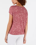 Ideology Womens Printed Drawstring T-Shirt, Size Large by Vanessa Jane