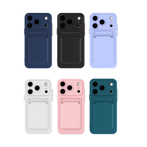 Shockproof Rubber Card Holder Wallet Case for iPhone 17 Pro Max 16 15 14 by Merch Section