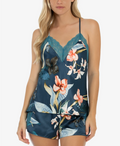 Linea Donatella Women S Floral Satin Cami & Shorts Lingerie 2PC Set, Size Small by Vanessa Jane