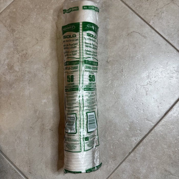 Solo 374W-2050 Paper Drinking Cups 4 oz Poly Coated 50 Count by Price Is Right Miami
