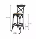 Home Decorators Mavery Black Wood Bar Stool With Woven 18 In. W X 43.7 In. H by Vanessa Jane