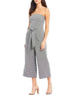 1.State Strapless Tie Waist Plaid Crop Jumpsuit, Size 10 by Vanessa Jane