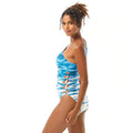 Vince Camuto Tie-Dye One-Shoulder Strappy-Side One-Piece Swimsuit, Size 6 by Vanessa Jane