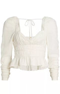 Free People Chloe Smocked Tie Back Top, Size Medium by Vanessa Jane