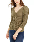 Crave Fame Juniors Ruched Textured Top by Vanessa Jane
