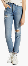 Levis 501Womens Destruct Slim Jeans in Cant Touch This, Size 30X28 by Vanessa Jane