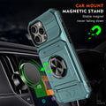 Shockproof Magnetic Ring Holder Card Wallet Case for iPhone 17 16 15 Pro Max 14 by Merch Section