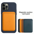 Leather Magnetic Wallet Card Holder for iPhone 17 16 15 14 13 12 Pro Max Plus Blue by Merch Section