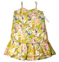 Aqua Floral Print Dress, Size Large by Vanessa Jane