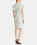 Lauren Ralph Lauren Windowpane Jacquard Dress - Cream/Navy Size 2 by Vanessa Jane
