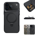 Fiber Texture Ring Stand Magnetic Case for iPhone 17 Pro Max Air 16 15 14 13 12 by Merch Section