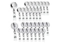 Frascati Silver Retractable Metal Badge Reels 24 Inch Cord 30 Pack by Deal US