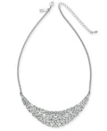 INC Silver-Tone Scattered Crystal Statement Necklace 17 + 3 extender by Vanessa Jane