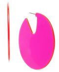 Inc Silver-Tone and Pink Circle Hoop Earrings by Vanessa Jane