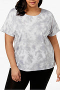 Ideology Womens Plus Size Crisscross Back Short Sleeve Top, Size 1X by Vanessa Jane